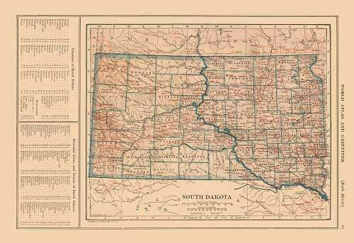 South Dakota - Reynold 1921 Poster Print by Reynold Reynold # USSD0002