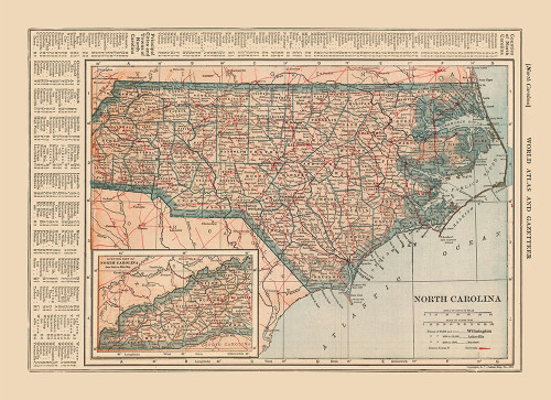 North Carolina - Reynold 1921 Poster Print by Reynold Reynold # USNC0005