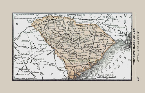 South Carolina - Alden 1886 Poster Print by Alden Alden # USSC0006
