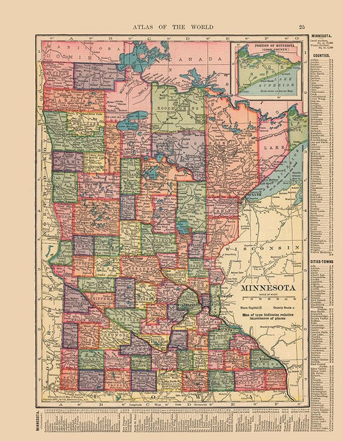 Minnesota - Hammond 1910 Poster Print by Hammond Hammond # USMI0013