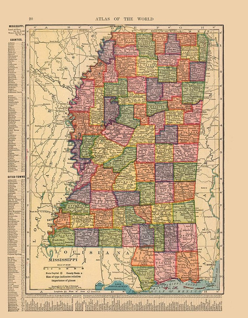 Mississippi - Hammond 1910 Poster Print by Hammond Hammond # USMI0011
