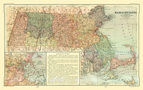 Massachusetts - United States - Monteith 1882 Poster Print by Monteith Monteith # USMS0001