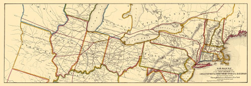 Logansport and Northern Indiana Railroad 1854 Poster Print by McLellan McLellan # USNE0015