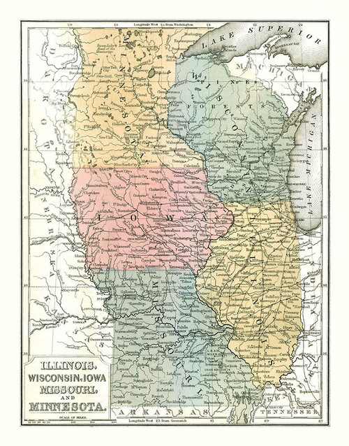 North Midwest - Mitchell 1869 Poster Print by Mitchell Mitchell # USMW0007