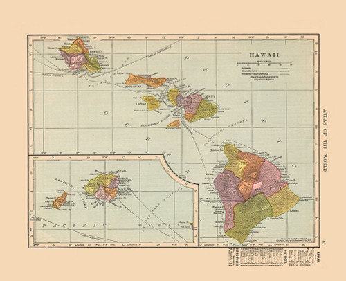 Hawaii - Hammond 1910 Poster Print by Hammond Hammond # USHA0001