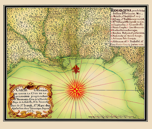 Gulf of Mexico Coast United States - de Batz 1747 Poster Print by de Batz de Batz # USGU0002