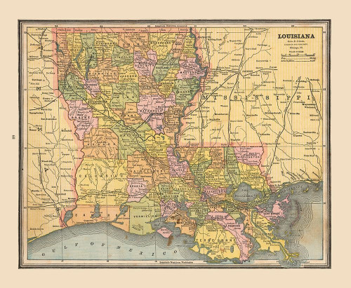 Louisiana, United States - Cram 1888 Poster Print by Cram Cram # USLO0003