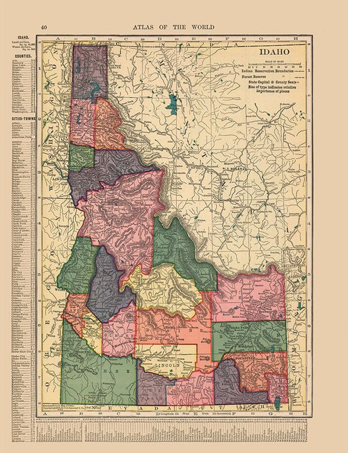 Idaho - Hammond 1910 Poster Print by Hammond Hammond # USID0003