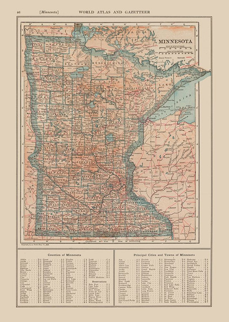 Minnesota - Reynold 1921 Poster Print by Reynold Reynold # USMI0019