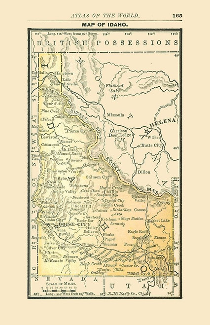 Idaho - Alden 1886 Poster Print by Alden Alden # USID0007