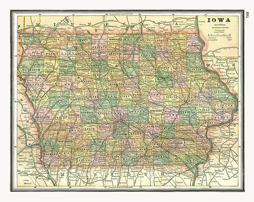 Iowa - Johnson 1888 Poster Print by Johnson Johnson # USIO0003