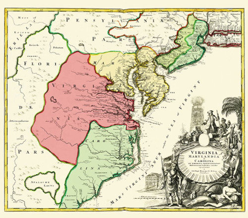 America Septentrionali - Homann 1740 Poster Print by Homann Homann # USEC0010