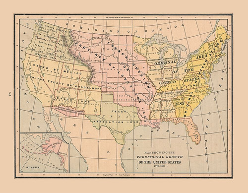 Growth of United States - Cram 1888 Poster Print by Cram Cram # USEX0005