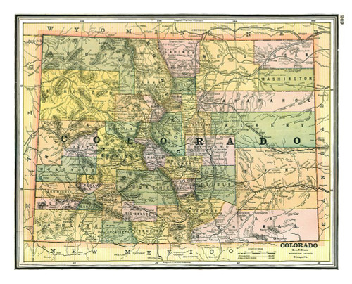 Colorado - Johnson 1888 Poster Print by Johnson Johnson # USCO0006