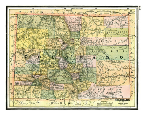 Colorado - Johnson 1888 Poster Print by Johnson Johnson # USCO0006