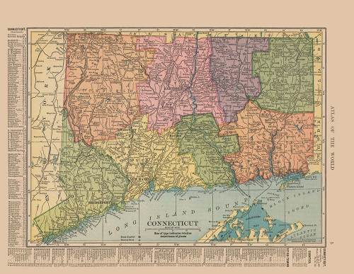 Connecticut - Hammond 1910 Poster Print by Hammond Hammond # USCO0005