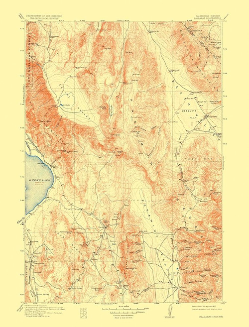 Ballarat Nevada California Quad - USGS 1913 Poster Print by USGS USGS # USEC0003
