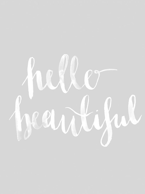 Hello Beautiful Grey Poster Poster Print by Urban Road Urban Road # URP60