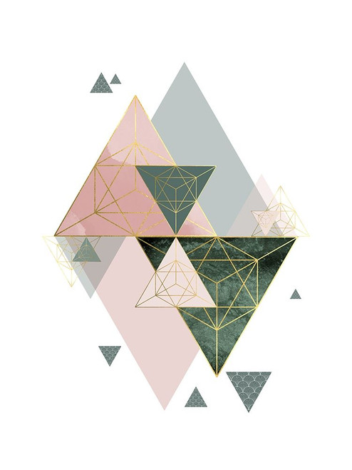 Pink Green Geo 3 Poster Print by Urban Epiphany Urban Epiphany # UERC095C
