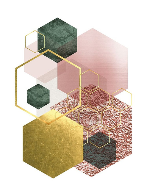 Pink Green Geo 4 Poster Print by Urban Epiphany Urban Epiphany # UERC095D