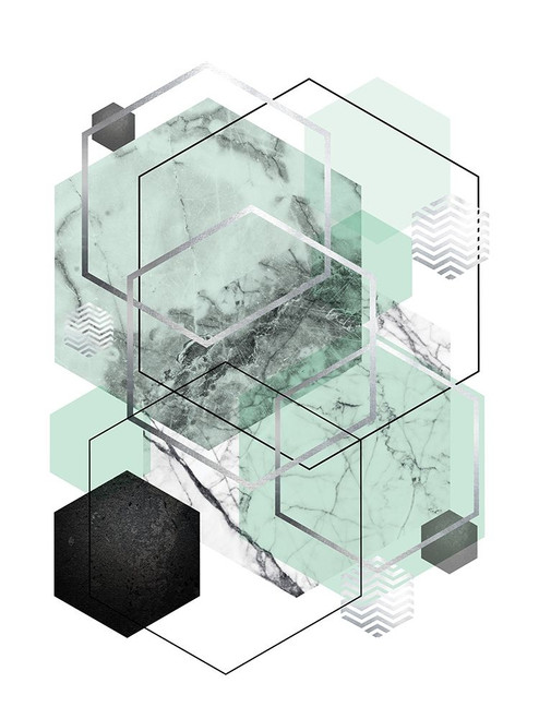 Mint Geometric 2 Poster Print by Urban Epiphany Urban Epiphany # UERC094B