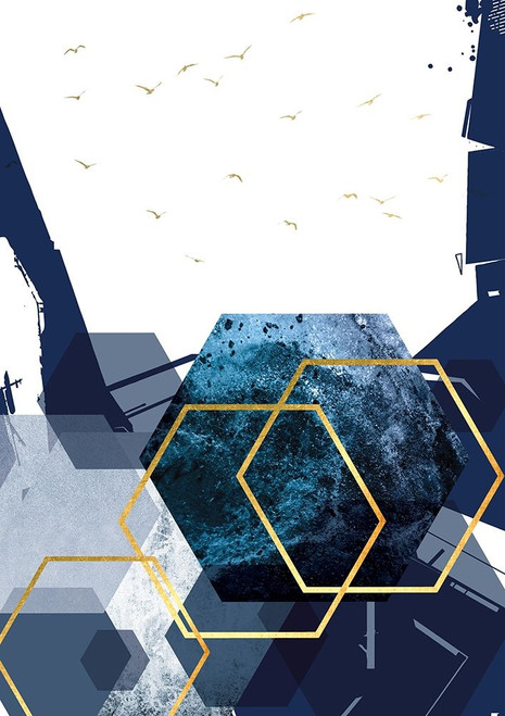 Hexagon Landscape Gold 2 Poster Print by Urban Epiphany Urban Epiphany # UERC106B
