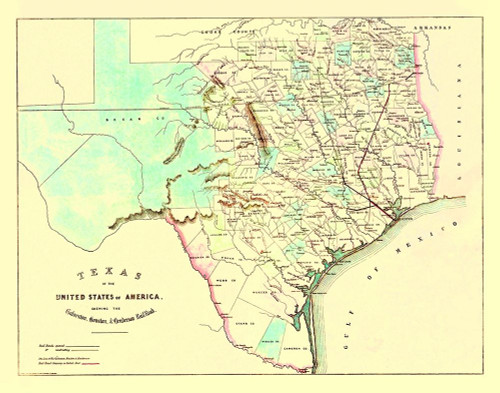 Galveston, Houston, Henderson Railroad 1872 Poster Print by King King # TXZZ0033