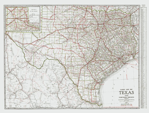 Texas and Northern Mexico - Clason 1931 Poster Print by Clason Clason # TXZZ0055