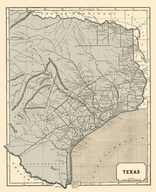 Texas - Morse and Breese 1845 Poster Print by Morse Morse # TXZZ0075