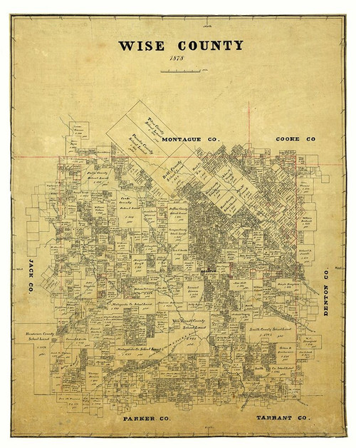 Wise County Texas -1878 Poster Print by Unknown Unknown # TXWI0017
