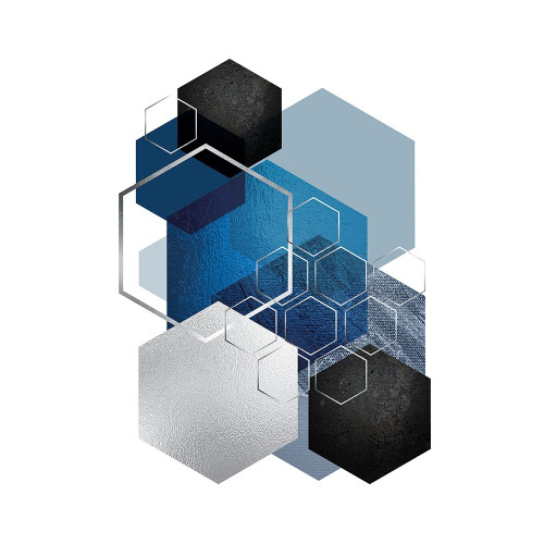 Geo Blue 3 Poster Print by Urban Epiphany Urban Epiphany # UESQ003C