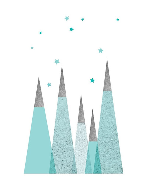 Teal Mountains 1 Poster Print by Urban Epiphany Urban Epiphany # UERC141A