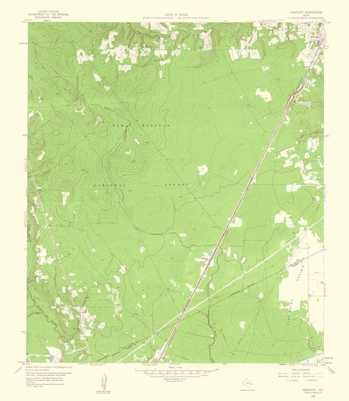 Westcott Texas Quad - USGS 1959 Poster Print by USGS USGS # TXWE0003