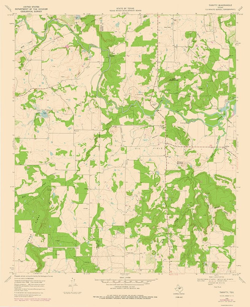 Thrifty Texas Quad - USGS 1969 Poster Print by USGS USGS # TXTH0005