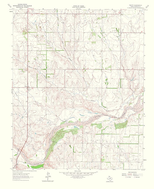 Twitty Texas Quad - USGS 1965 Poster Print by USGS USGS # TXTW0001