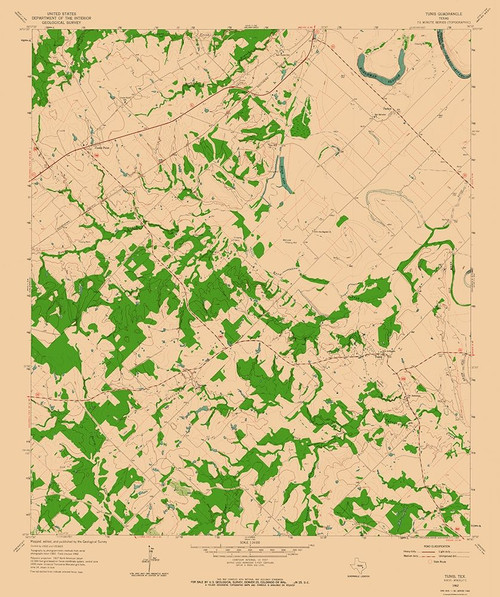 Tunis Texas Quad - USGS 1962 Poster Print by USGS USGS # TXTU0001