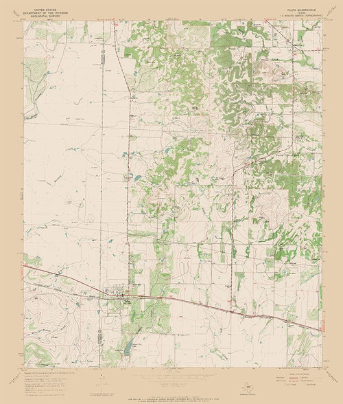Talpa Texas Quad - USGS 1967 Poster Print by USGS USGS # TXTT0003
