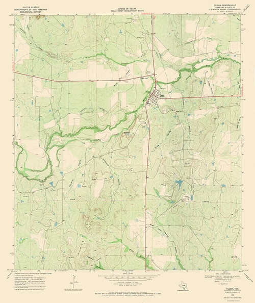 Tilden Texas Quad - USGS 1968 Poster Print by USGS USGS # TXTT0004