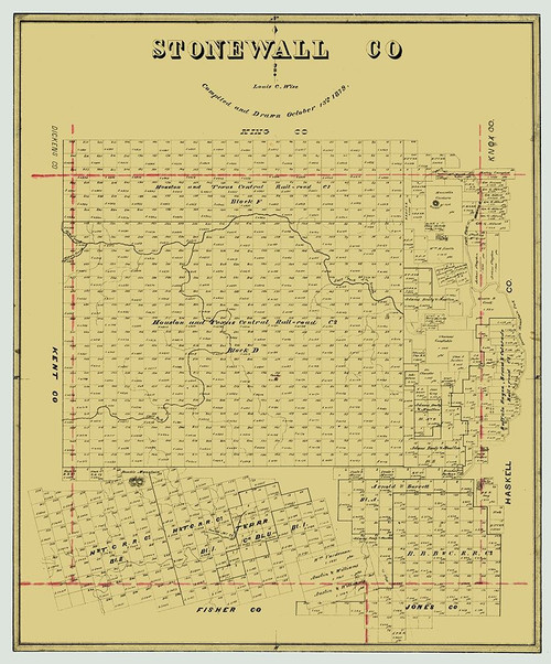 Stonewall County Texas - Wise 1879  Poster Print by Wise Wise # TXSC0006