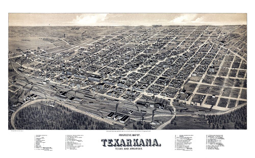 Texarkana Texas - Wellge 1888  Poster Print by Wellge Wellge # TXTE0009