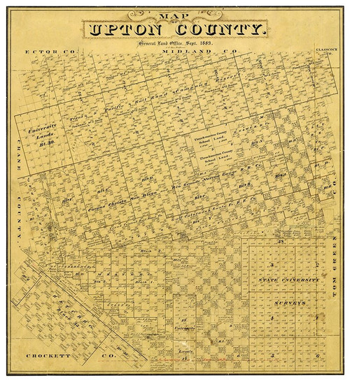 Upton County Texas - Blau 1889  Poster Print by Blau Blau # TXUP0003