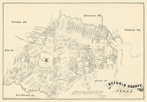 Refugio County Texas - Walsh 1879  Poster Print by Walsh Walsh # TXRC0001