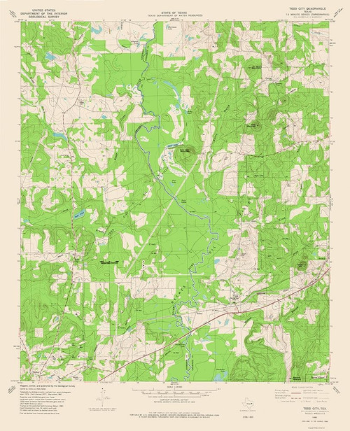 Todd City Texas Quad - USGS 1982 Poster Print by USGS USGS # TXTC0002