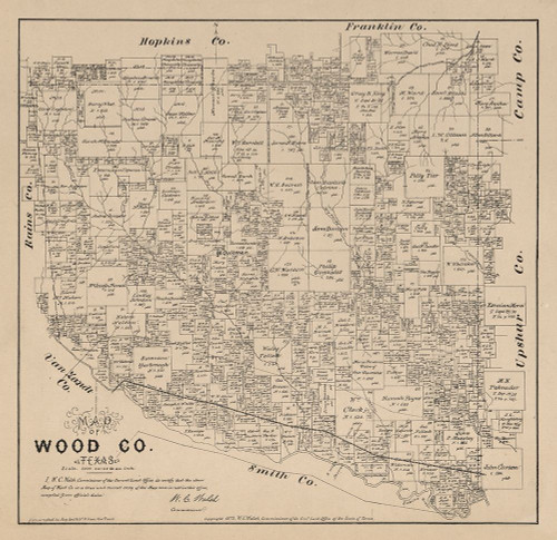 Wood County Texas - Walsh 1879  Poster Print by Walsh Walsh # TXWA0009