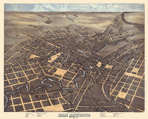 San Antonio Texas - Koch 1873  Poster Print by Koch Koch # TXSA0022