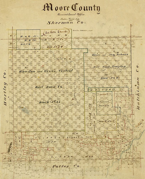 Moore County Texas -1884 Poster Print by Unknown Unknown # TXMO0005