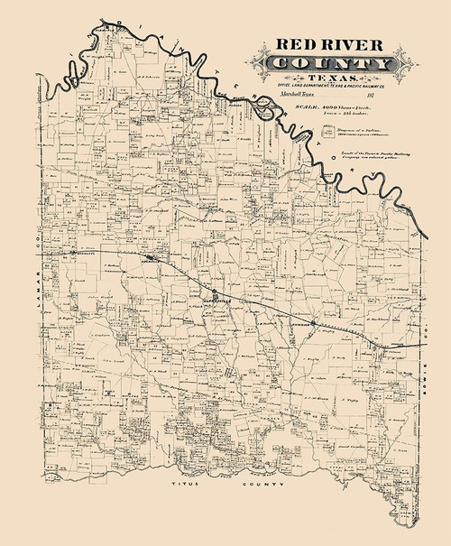 Red River County Texas -1870 Poster Print by Unknown Unknown # TXRR0003