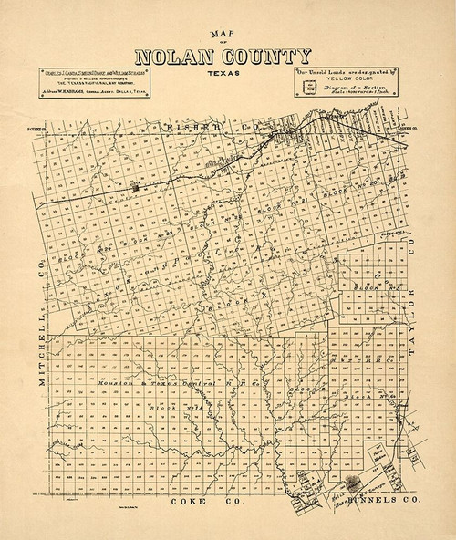 Nolan County Texas -1890 Poster Print by Unknown Unknown # TXNO0002