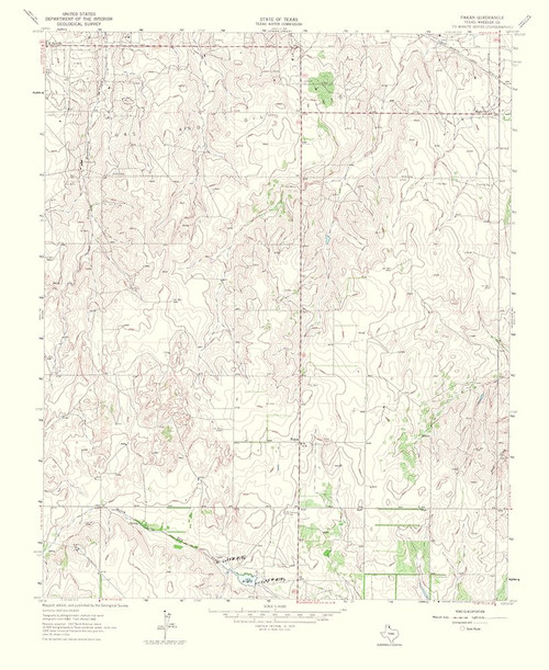 Pakan Texas Quad - USGS 1965 Poster Print by USGS USGS # TXPA0005