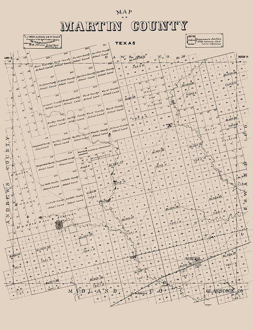 Martin County Texas - Ackerman 1894  Poster Print by Ackerman Ackerman # TXMA0005